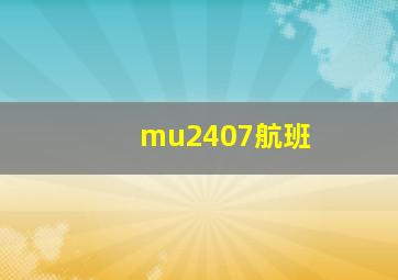 mu2407航班