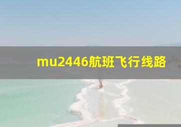 mu2446航班飞行线路