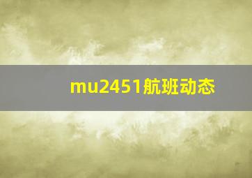 mu2451航班动态