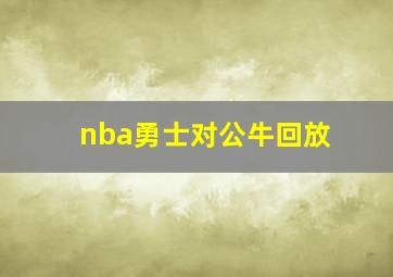 nba勇士对公牛回放