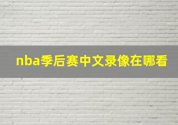 nba季后赛中文录像在哪看