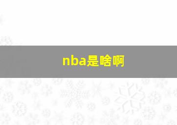 nba是啥啊