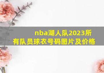 nba湖人队2023所有队员球衣号码图片及价格