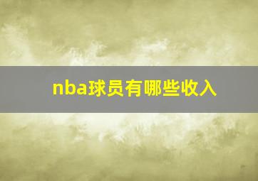 nba球员有哪些收入