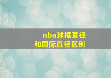 nba球框直径和国际直径区别