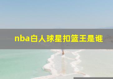 nba白人球星扣篮王是谁