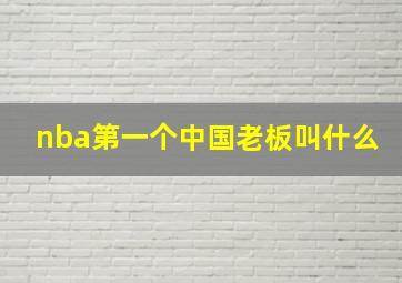 nba第一个中国老板叫什么