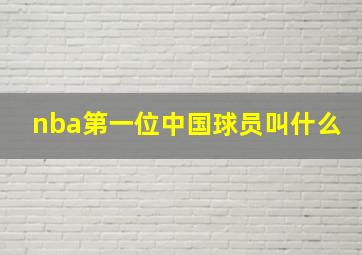 nba第一位中国球员叫什么