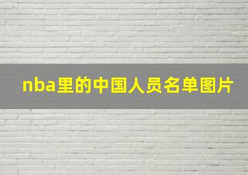 nba里的中国人员名单图片