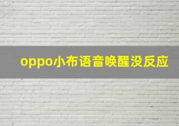 oppo小布语音唤醒没反应