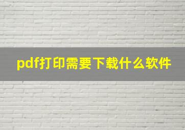 pdf打印需要下载什么软件