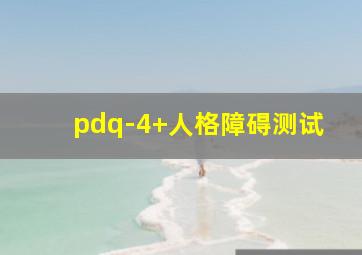 pdq-4+人格障碍测试