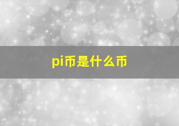 pi币是什么币