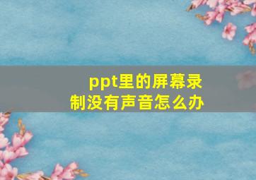 ppt里的屏幕录制没有声音怎么办