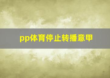 pp体育停止转播意甲