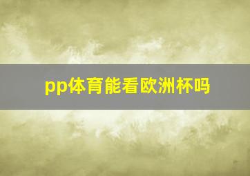 pp体育能看欧洲杯吗