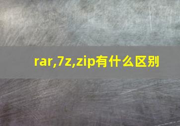 rar,7z,zip有什么区别