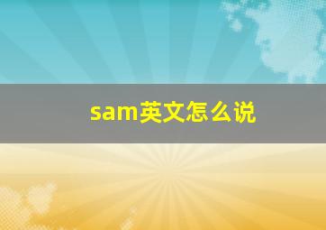 sam英文怎么说