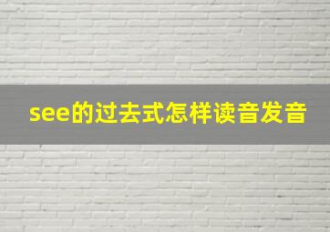 see的过去式怎样读音发音