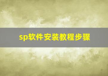 sp软件安装教程步骤