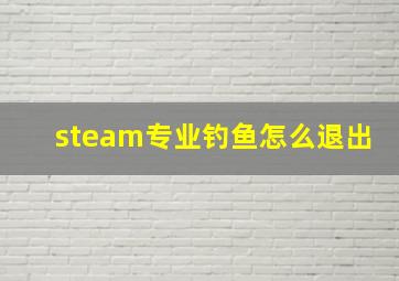 steam专业钓鱼怎么退出