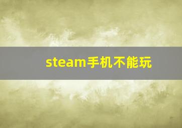 steam手机不能玩