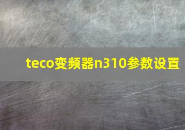 teco变频器n310参数设置