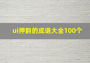 ui押韵的成语大全100个