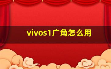 vivos1广角怎么用