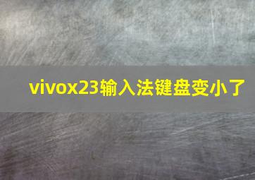 vivox23输入法键盘变小了