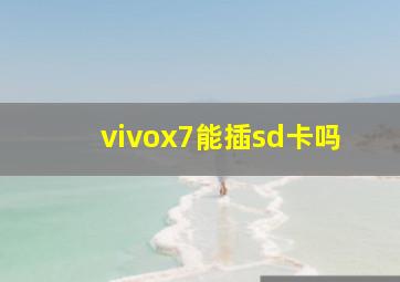 vivox7能插sd卡吗