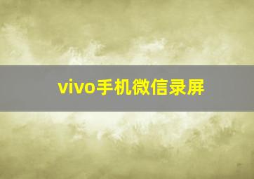 vivo手机微信录屏