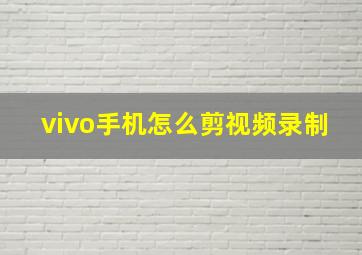 vivo手机怎么剪视频录制