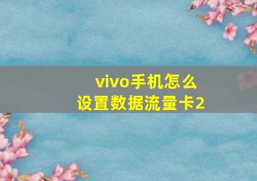 vivo手机怎么设置数据流量卡2