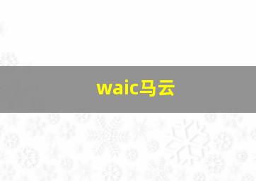 waic马云