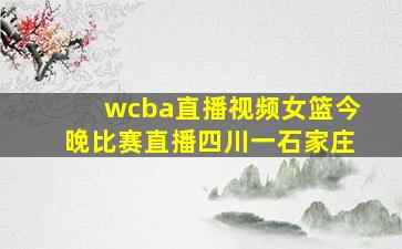 wcba直播视频女篮今晚比赛直播四川一石家庄