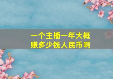 一个主播一年大概赚多少钱人民币啊