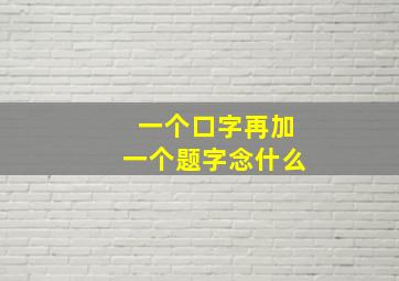 一个口字再加一个题字念什么