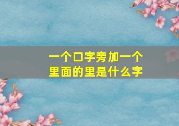 一个口字旁加一个里面的里是什么字