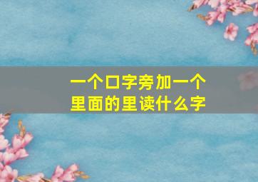 一个口字旁加一个里面的里读什么字