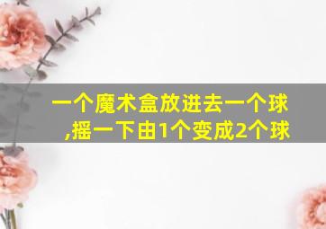 一个魔术盒放进去一个球,摇一下由1个变成2个球