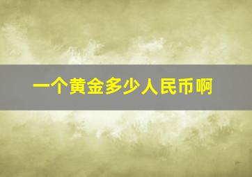 一个黄金多少人民币啊