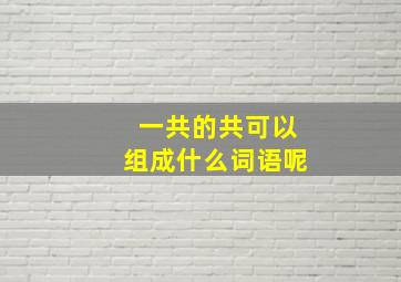 一共的共可以组成什么词语呢