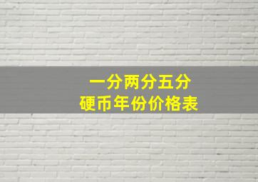 一分两分五分硬币年份价格表