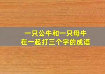 一只公牛和一只母牛在一起打三个字的成语