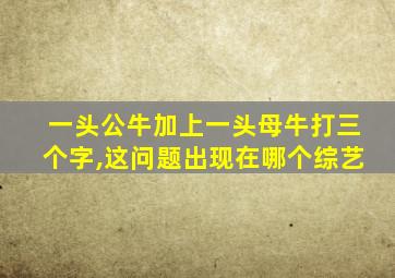 一头公牛加上一头母牛打三个字,这问题出现在哪个综艺