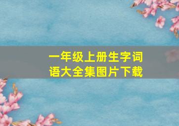 一年级上册生字词语大全集图片下载