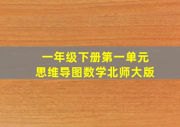 一年级下册第一单元思维导图数学北师大版