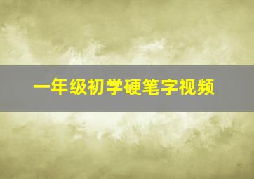 一年级初学硬笔字视频