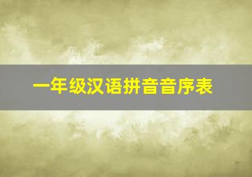 一年级汉语拼音音序表